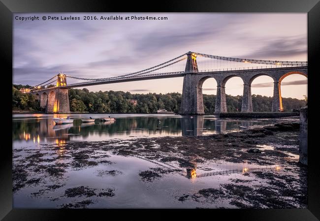 Menai Bridge Anglesey Framed Print by Pete Lawless