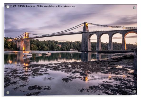 Menai Bridge Anglesey Acrylic by Pete Lawless