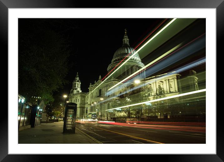 St Paul's Cathedral At Night Framed Mounted Print by Milton Cogheil