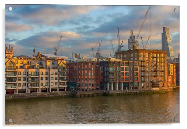 Thames Riverside Acrylic by Milton Cogheil