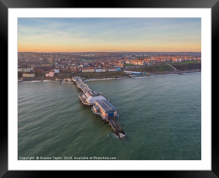 Cromer Pier Aerial View  Framed Mounted Print by Graeme Taplin Landscape Photography