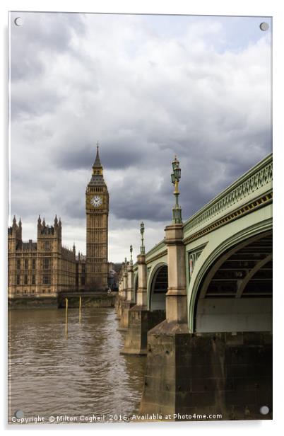 Big Ben and Westminster Bridge, London Acrylic by Milton Cogheil