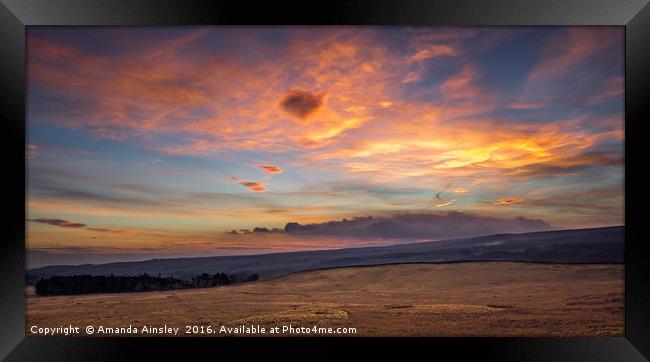 Sunrise at The Stang Forest Framed Print by AMANDA AINSLEY