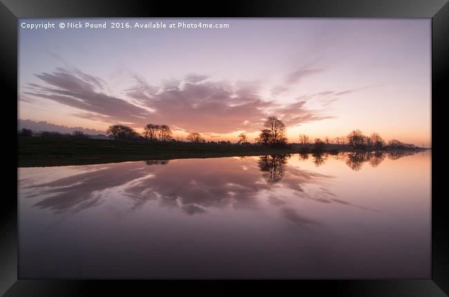 First Light on King's Sedgemoor Drain Framed Print by Nick Pound