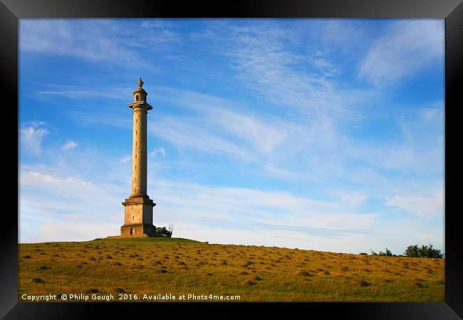 Monument on the Hill Framed Print by Philip Gough