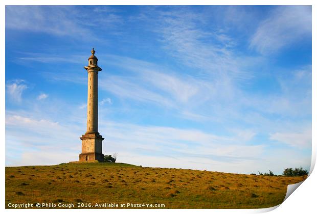 Monument on the Hill Print by Philip Gough