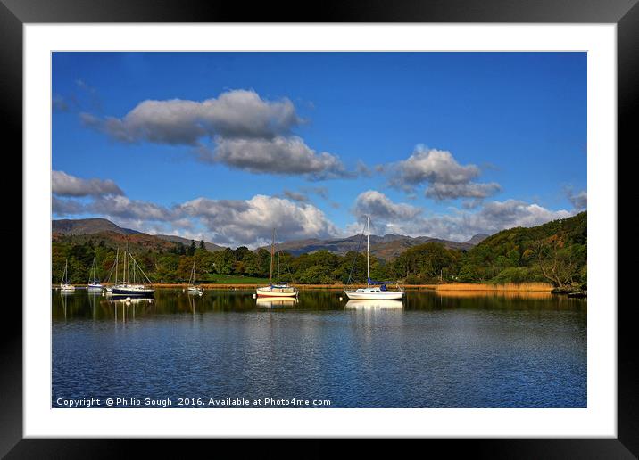 Boats on the Lake Framed Mounted Print by Philip Gough