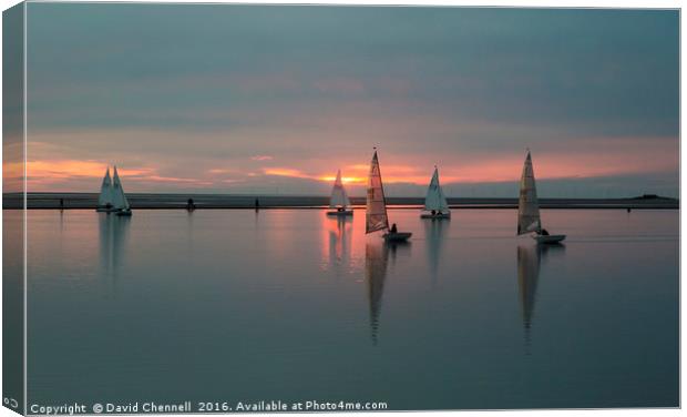 Sunset Sailing Canvas Print by David Chennell