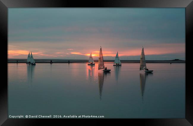 Sunset Sailing Framed Print by David Chennell