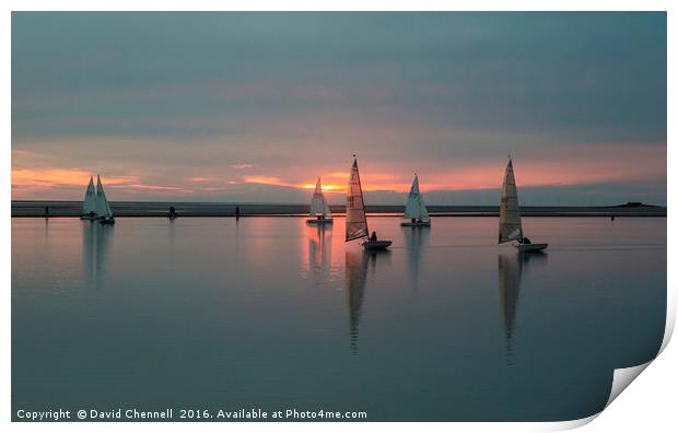 Sunset Sailing Print by David Chennell