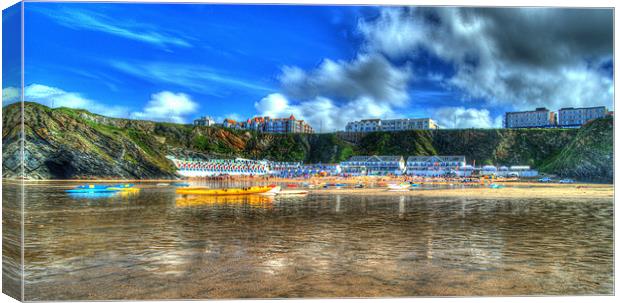 Tolcarne Beach Newquay in HDR Canvas Print by Rob Hawkins