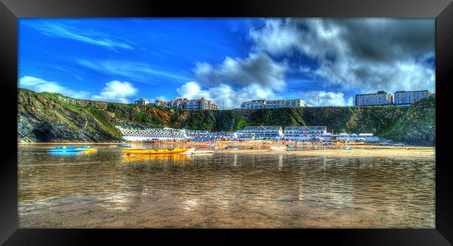 Tolcarne Beach Newquay in HDR Framed Print by Rob Hawkins