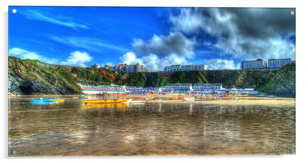 Tolcarne Beach Newquay in HDR Acrylic by Rob Hawkins