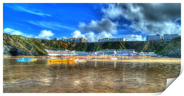 Tolcarne Beach Newquay in HDR Print by Rob Hawkins