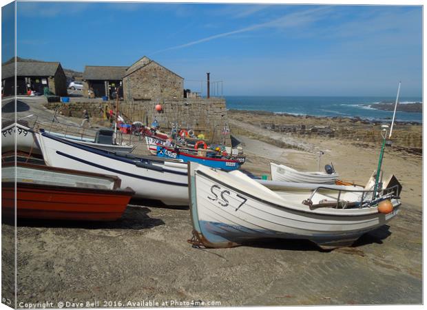 Boats on Slipway at Sennen Cove Cornwall Canvas Print by Dave Bell