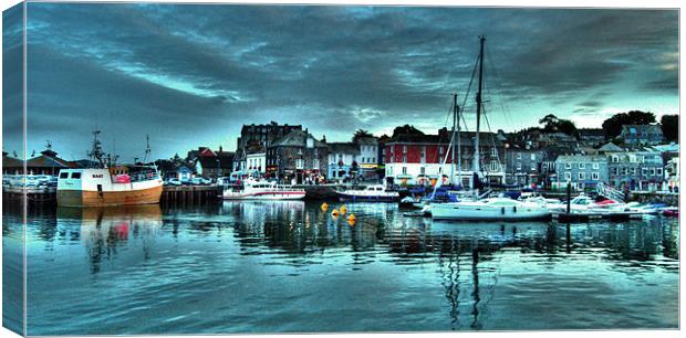 Padstow Harbour at dusk Canvas Print by Rob Hawkins