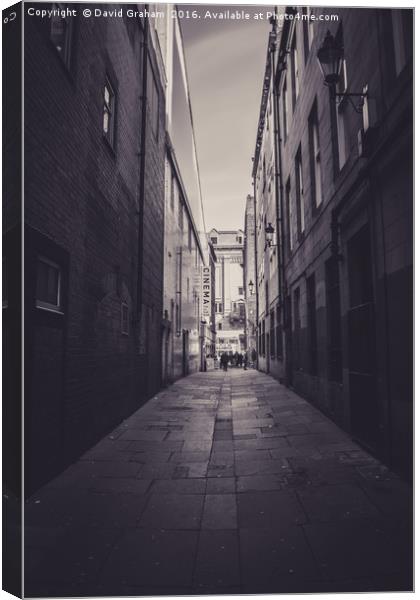 Back lane in newcastle Canvas Print by David Graham