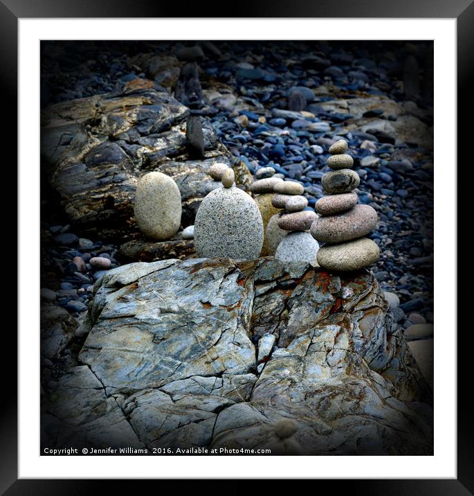 STANDING PEBBLES Framed Mounted Print by Jennifer Williams