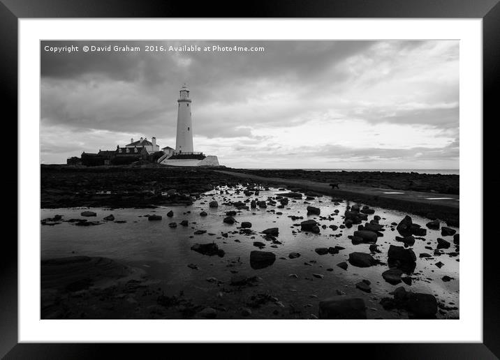 St Marys Lighthouse - Whitley Bay Framed Mounted Print by David Graham