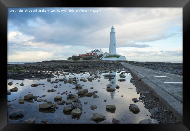 St Marys Lighthouse - Whitley Bay Framed Print by David Graham