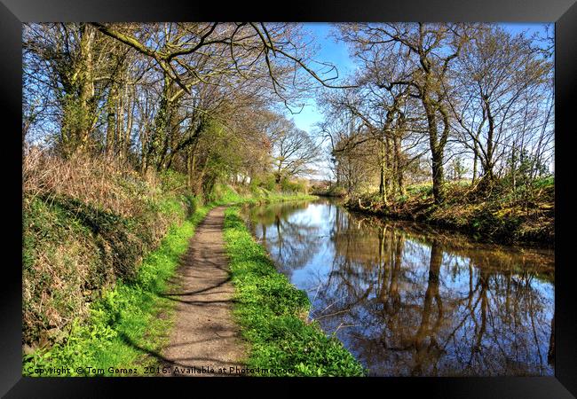 Walking along the Union Canal Framed Print by Tom Gomez
