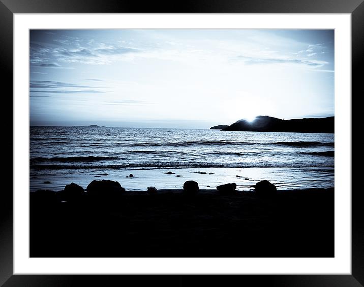 St Davids sunset, b&w Framed Mounted Print by K. Appleseed.