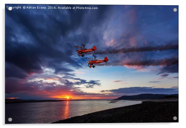 Breitling Wingwalkers Sunset Acrylic by Adrian Evans