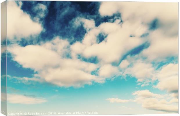 White Soft Clouds On Blue Turquoise Sky Canvas Print by Radu Bercan