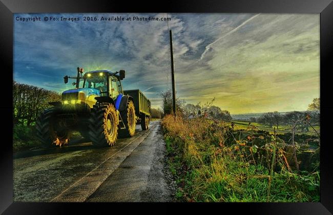 Countryside tractor Framed Print by Derrick Fox Lomax