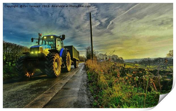 Countryside tractor Print by Derrick Fox Lomax