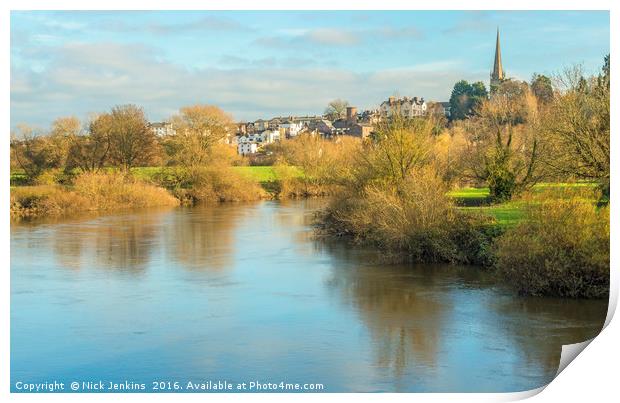 The River Wye at Ross on Wye Herefordshire Print by Nick Jenkins