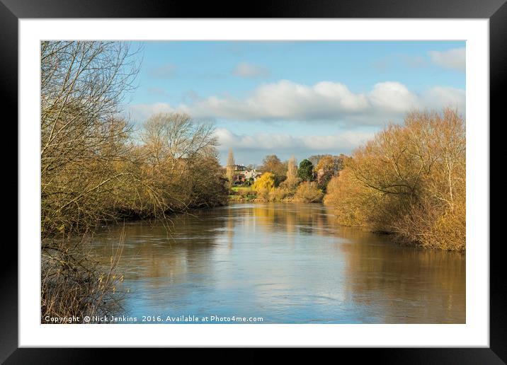 River Wye at Ross on Wye in autumn Framed Mounted Print by Nick Jenkins