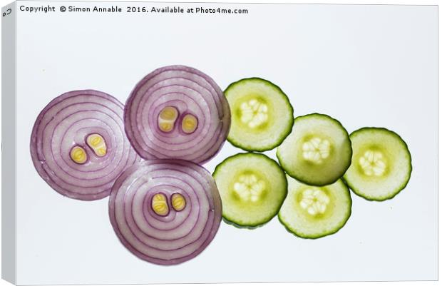 Sliced Ingredients Canvas Print by Simon Annable