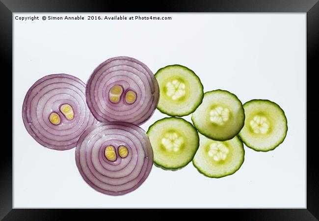 Sliced Ingredients Framed Print by Simon Annable