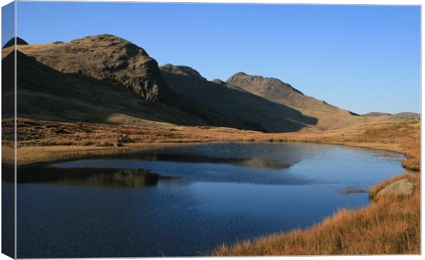 Red Tarn Langdale Canvas Print by Linda Lyon