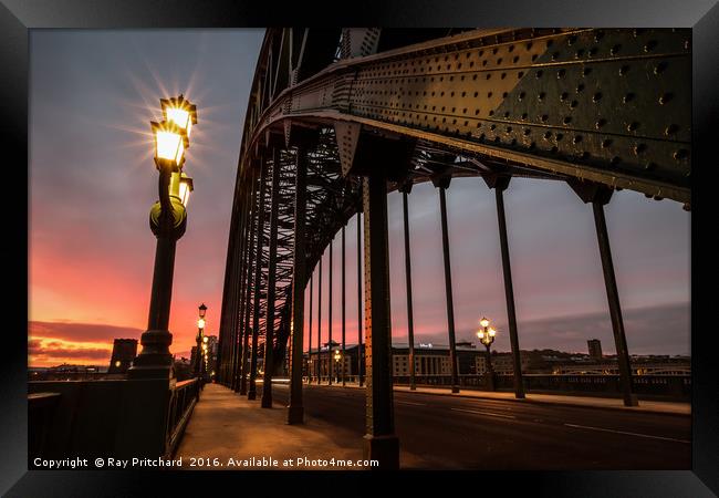 Sunrise on the Bridge Framed Print by Ray Pritchard