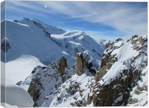 Mont Blanc                                Canvas Print by alan todd