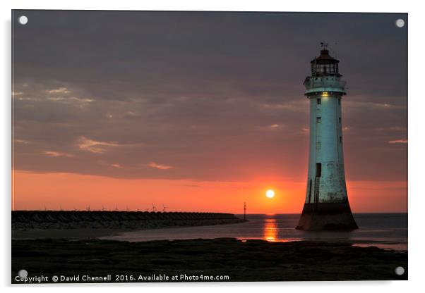 Perch Rock Lighthouse   Acrylic by David Chennell