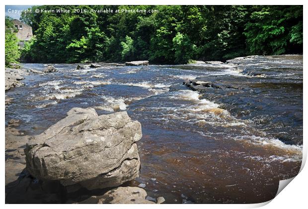 Ayrsgarth Falls Top Print by Kevin White