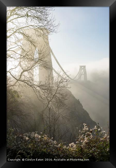 Misty Morning at Bristol's Bridge Framed Print by Carolyn Eaton