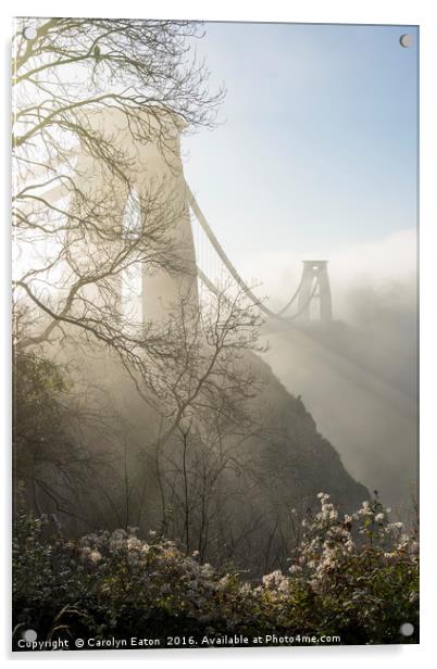 Misty Morning at Bristol's Bridge Acrylic by Carolyn Eaton