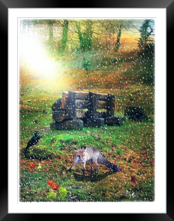 The Winter Picnic. Framed Mounted Print by Heather Goodwin