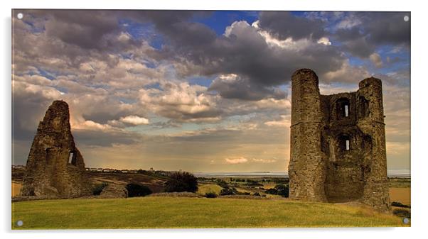 Hadleigh Castle storm clouds Acrylic by David French