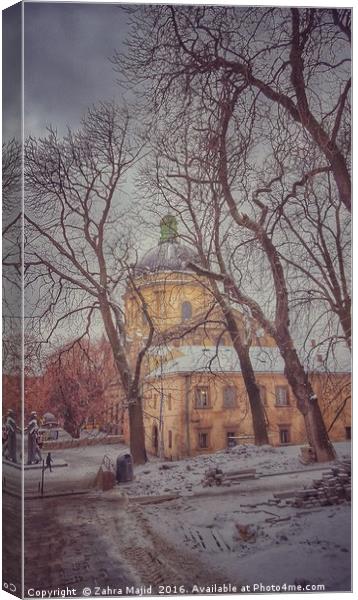 Winter in Lviv Canvas Print by Zahra Majid