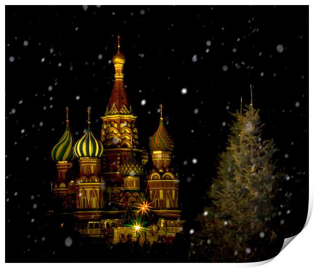 Moscow Night Print by Svetlana Korneliuk