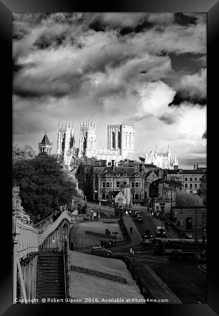 York Walls and Minster Framed Print by Robert Gipson