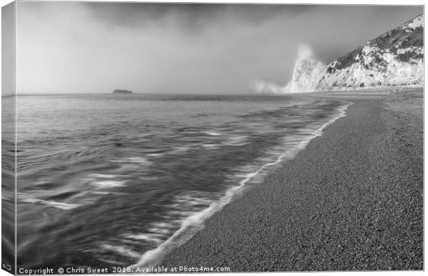 Durdle Door beach Canvas Print by Chris Sweet