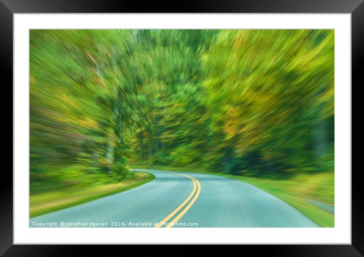 Autumn Drive Framed Mounted Print by jonathan nguyen