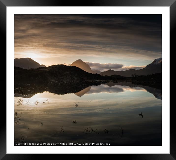 The Black Cuiliins Reflection, Isle of Skye Framed Mounted Print by Creative Photography Wales