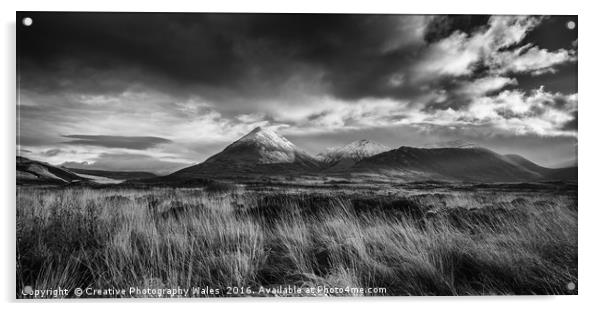 The Red Cuillins Acrylic by Creative Photography Wales